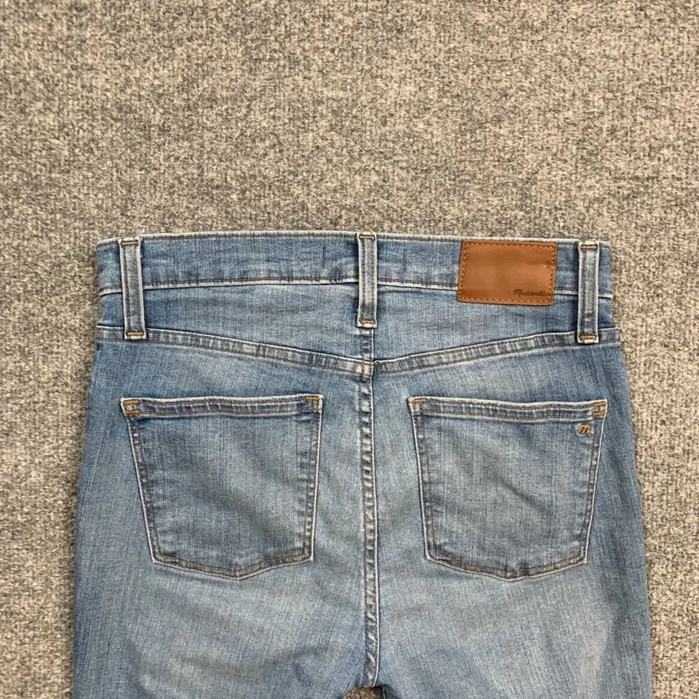 Madewell Jeans Womens 27 Denim High Rise Skinny Ontario Wash Distressed Raw Hem